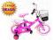 ROWEREK DZIECIĘCY 12 RÓŻOWY ROWER KOSZYK KÓŁKA HIT