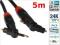 KABEL OPTYCZNY obrotowe wtyki TOSLINK i JACK  5,0m