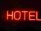 Neon reklamowy HOTEL  FV zakaz palenia no smoking