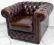 WYTWORNY FOTEL CHESTERFIELD SKÓRA NATURALNA BRĄZ