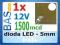 Dioda LED _ 12V _ 5mm biała 1500mcd
