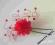 QUALITY SZPILKA ozdoba do WŁOSÓW stokrotka CZERWON
