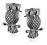 Kolczyki Sowa Srebro 925 oksydowane
