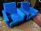 Fotele niebieskie z lat 70- tych Designe. Welurowe
