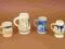 KOLEKCJA CZTERECH MINIATUROWYCH PIĘKNYCH KUFLI