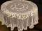 KOŁEK ŚLICZNY KREMOWY OBRUS W RÓŻE ŚREDNICA 110 cm