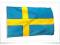 FLAGA SZWECJA 55x87 cm PĘTELKA - GAJA