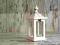 LAMPA DREWNIANA LAMPION LATARNIA BIAŁA SHABBY 29CM