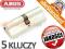 WKŁADKA ABUS Nikiel 45/45 KLASA C ATEST 5 KLUCZY !