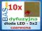 Dioda LED 5x2 czerwona prostokątna _ 10szt