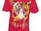 ŚWIETNY czerwony t-shirt TYGRYS  chłopak  164 cm