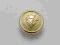 GUZIK METALOWY ZŁOTY Z HERBEM/ KORONA ŚR. 15 MM