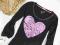 F&amp;F _ CZARNA śliczna BLUZECZKA SERCE_12/14 LAT