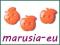 Guziczki guziki jabłka jabłuszka - 3 szt. POMARAŃC