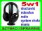 słuchawki bezprzewodowe 5w1 STEREO niania RADIO