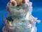 Tort z pampersów pieluch baby shower chrzciny haft