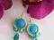 Soutache KOLCZYKI soutache NEON turkus sorbet mięt