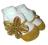 Skarpetki balerinka z dużym kwiatem, złote 0-6m