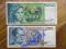 2 Banknoty każdy inny Zestaw Jugosławia AA CZ UNC