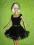 Czarna błyszcząca sukienka z futerkiem dla Barbie