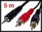 Przedłużacz Kabel Jack 3,5 wtyk / RCA wtyk x2, 5m