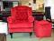 FOTEL stylowy, CZERWONY, pikowany, NOWY !!!