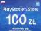 KARTA PLAYSTATION STORE 100 ZŁ PSN NOWA FOLIA /24H