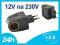 077~ ADAPTER PRZEJŚCIÓWKA 220V/12V 230V 220 V 230