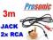 Kabel przewód audio minijack 2x RCA  3m radio PC