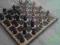 Drewniana szachownica, wraz z figurami, 42cmx42cm