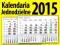 Kalendaria jednodzielne z imieninami na 2015 rok