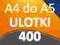 ULOTKI A4 SKŁADANE do A5 400 szt -Wysoka jakość-