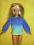 Niebiesko-zielony sweterek z włóczki dla Barbie