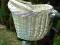 Kosz koszyk wiklinowy na ROWER zakupy BIAŁY 40x33