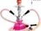 Różowa Fajka Wodna Shisha 2 Węże + melasa+ węgiel