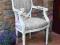 fotel shabby chic bialy stylowy prowansja paski