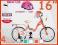 POLSKI Rower 16 Dla DZIEWCZYNKI Rowerek +KASK +KIJ