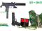 PISTOLET UZI KARABIN Z LASEREM ASG NA KULKI TŁUMIK