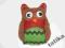 Broszka SOWA rękodzieło cekiny filc błyskotka