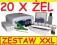 XXXL ZESTAW 20x ŻEL + LAMPA UV 36W + tipsy OZDOBY