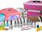 ZESTAW DO MANICURE 10 LAKIER HYBRYDOWY LAMPA KUFER