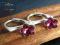 Kolczyki Swarovski Fuchsia - kwiatki K04