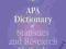 APA DICTIONARY OF STATISTICS AND RESEARCH METHODS