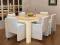 KRZESŁA 6 DO JADALNI, KREMOWO BIAŁE