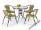 ZESTAW STÓŁ + 4 KRZESŁA GRAND ZIELONY OGRÓD FI 80