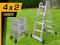 DRABINA ALUMINIOWA HUMBERG 4x2 PRZEGUBOWA + PODEST