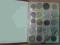 album z monetami,rozne, 4 strony, 58 monet,monety