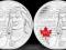 2012 Heroes 1812 TECUMSEH Canada Pair Quarters BU