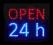 Reklama  OPEN 24h  Tablica LED 60x50 cm zewnętrzna