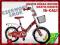 ROWER rowerki dziecięce 16 CALI  koszyk CZERWONY